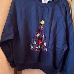 Navy Blue Holiday Sweatshirt large